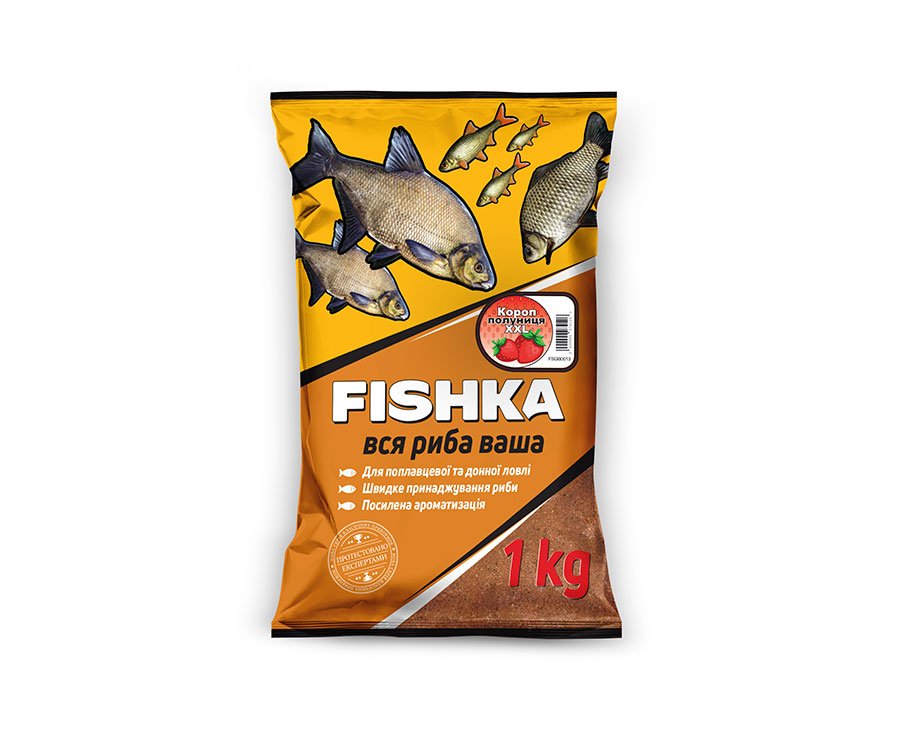 Прикормка Fishka Карп Клубника XXL 1кг
