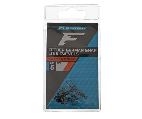 Фидерная застежка с вертлюгом FLAGMAN FEEDER GERMAN SNAP LINK SWIVELS  5шт