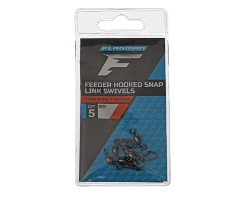 Фидерная застежка с вертлюгом FLAGMAN FEEDER HOOKED SNAP LINK SWIVELS  5шт
