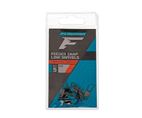 Фидерная застежка с вертлюгом FLAGMAN FEEDER SNAP LINK SWIVELS 5шт