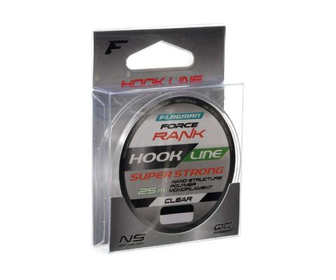 Леска FLAGMAN FORCE RANK HOOKLENGTH 25m CLEAR 3