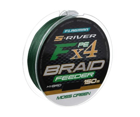 FLAGMAN Шнур S-RIVER PE BRAID Hybrid F4 FEEDER Moss Green 150m 0,12mm