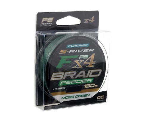 FLAGMAN Шнур S-RIVER PE BRAID Hybrid F4 FEEDER Moss Green 150m 0,12mm 3