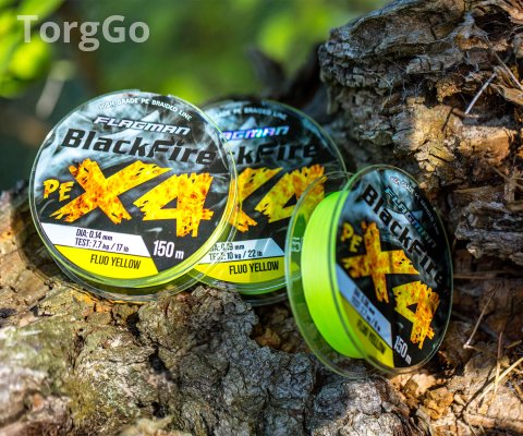 Шнур Flagman Blackfire PE X-4 150m Fluo Yellow
