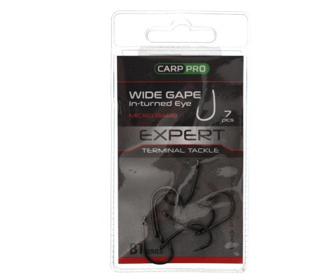 CARP PRO Крючок Карповый  WIDE GAPE In-turned Eye Black Teflon