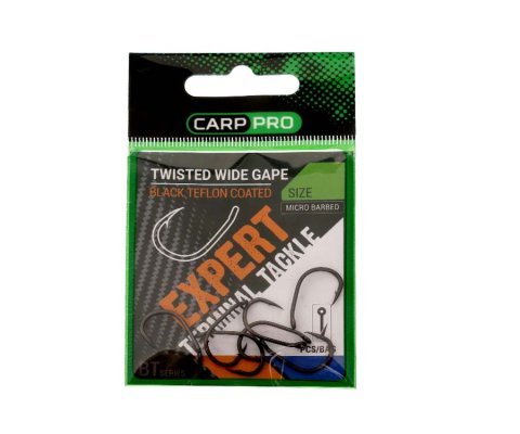 CARP PRO Крючок Карповый TWISTED WIDE GAPE Black Teflon