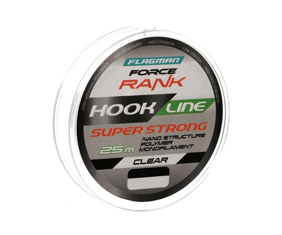 Леска FLAGMAN FORCE RANK HOOKLENGTH 25m CLEAR