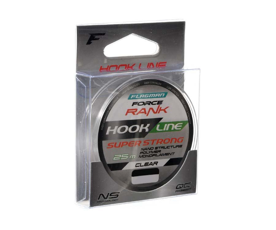 Леска FLAGMAN FORCE RANK HOOKLENGTH 25m CLEAR