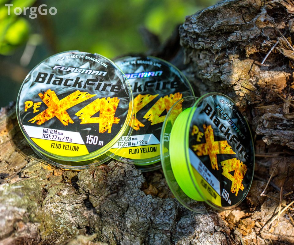 Шнур Flagman Blackfire PE X-4 150m Fluo Yellow
